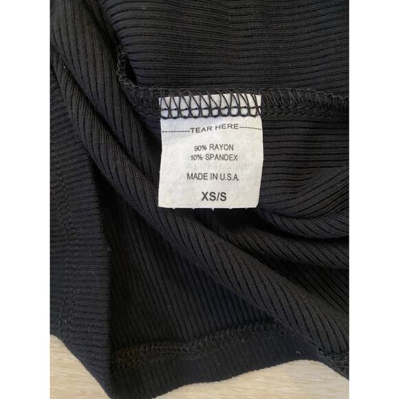 NWT JOAH BROWN Black V-Neck Racerback Tank XS/S Ribbed Sexy USA Designer Casual - Picture 6 of 9